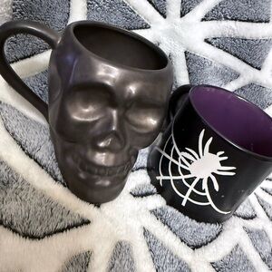 Skull and Spider Mug Set - Black and Purple